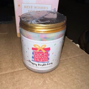 Happy Birthday Candle - Gold and Cream